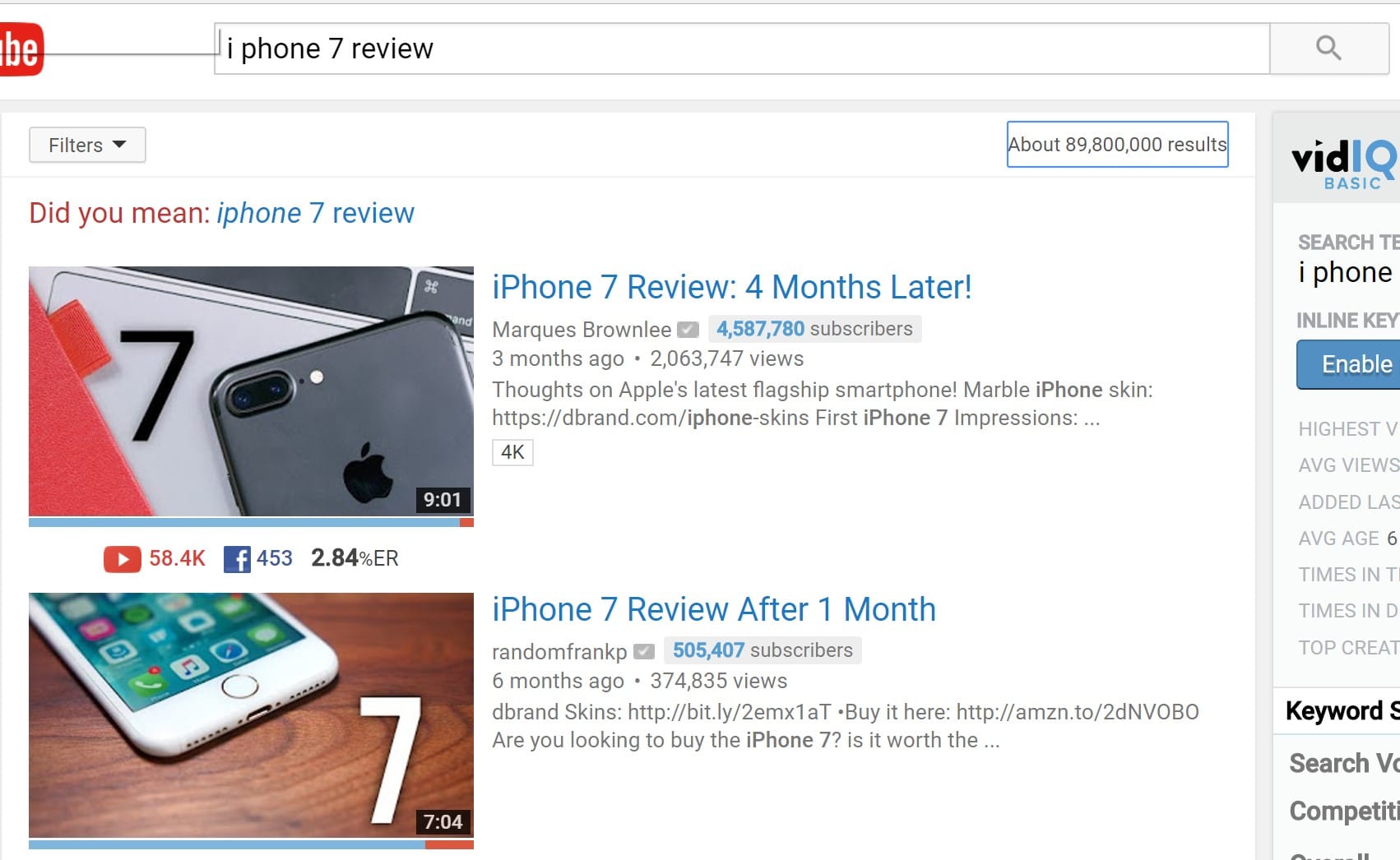 Here are some results from Youtube when searching Iphone 7 reviews